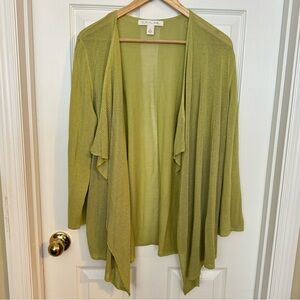 Emaline Pointelle Open-front Cardigan Sz XL